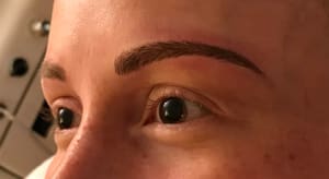 Eyebrow Tattoo result by Kim Scafe Esthetician Stylist at Kim's Magic Beauty in Aurora, CO