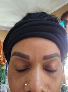 Eyebrow Tattoo result by KK Cosmetic Tattoo Studio - Exceptional Permanent Makeup Services - Transform Your Look! in Charlotte, NC