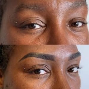 Eyebrow Tattoo result by Lasting Arch Brow Studio, LLC in Glen Arm, MD