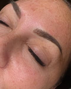 Eyebrow Tattoo result by Laura rae Lash Artistry & Permanent Makeup in Vista, CA