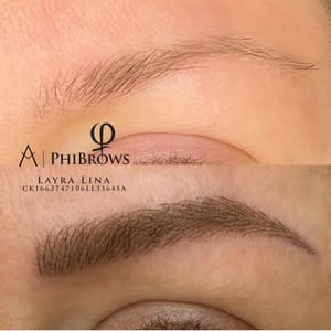 Eyebrow Tattoo result by Layra Lina Phibrows Studio in Alpharetta, GA