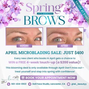Eyebrow Tattoo result by Lei Beauty Microblading & Body Art in Lancaster, CA