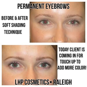 Eyebrow Tattoo result by LHP Permanent Cosmetics in Raleigh, NC