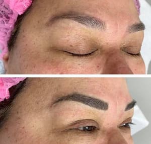 Eyebrow Tattoo result by Lily Cosmetics/Microblading/Makeup/Threading in Mission, TX