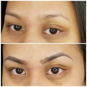 Eyebrow Tattoo result by Lina Hang Makeup & Permanent Cosmetics in Los Angeles, CA