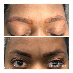 Eyebrow Tattoo result by Lips & Lashes by Crazy Aimee, LLC in South Bend, IN