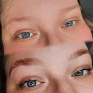Eyebrow Tattoo result by Lunar Beauty Lounge (at New Phases Cosmetics) in Newark, OH