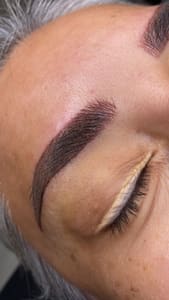 Eyebrow Tattoo result by Luxe Artistry Eyelash Studio in Humble, TX