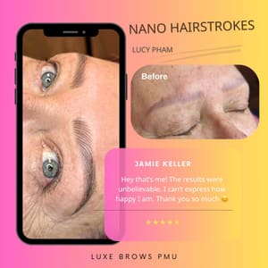 Eyebrow Tattoo result by Luxe Brows PMU Studio in Decatur, IL