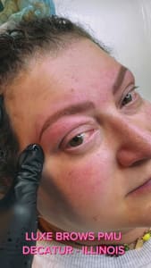 Eyebrow Tattoo result by Luxe Brows PMU Studio in Decatur, IL