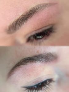 Eyebrow Tattoo result by Lyna Beauty & Clinic LLC Microblading NanoHairstrokes in Frederick, MD