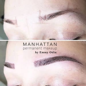 Eyebrow Tattoo result by Manhattan Permanent Makeup by Emmie Odin in Elmhurst, NY