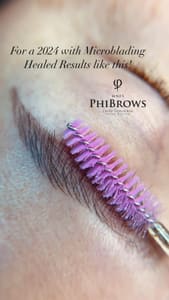 Eyebrow Tattoo result by Masterpiece Beauty Academy, by Carla Goycochea. Nanobrows, Microblading, Powderbrows, Lip Tattoo, ROCKVILLE MARYLAND in Rockville, MD