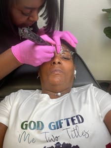 Eyebrow Tattoo result by Meagan Phillips Makeup Artistry in Beaumont, TX