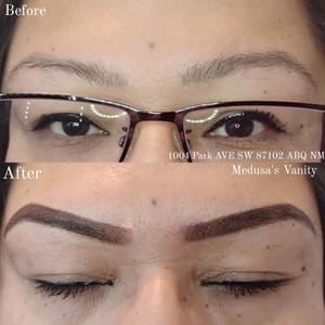 Eyebrow Tattoo result by Medusa's Vanity Aesthetics and Permanent Makeup in Albuquerque, NM