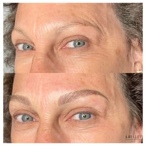 Eyebrow Tattoo result by Melanin Skin Solutions in Angola, IN