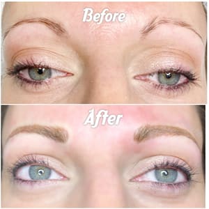 Eyebrow Tattoo result by Microblading and permanent cosmetics by Julieta Fife in Waukesha, WI