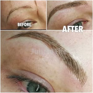 Eyebrow Tattoo result by Microblading and permanent cosmetics by Julieta Fife in Waukesha, WI