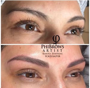 Eyebrow Tattoo result by Microblading by Karina “PHIBROWS” in Rialto, CA