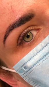 Eyebrow Tattoo result by MIKU Beauty Studio in Parkville, MD