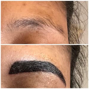 Eyebrow Tattoo result by Mona Lisa’s Permanent Makeup & Training Center in Hamilton, OH