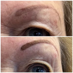 Eyebrow Tattoo result by Mona Lisa’s Permanent Makeup & Training Center in Hamilton, OH