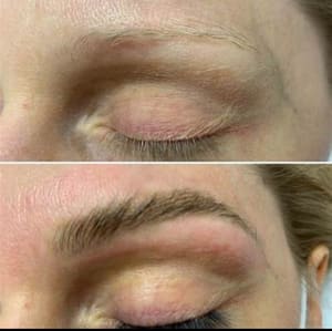 Eyebrow Tattoo result by New Creation Beauty Spa in Bowie, TX