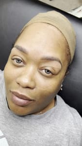 Eyebrow Tattoo result by Ombre Brows by Oshe Pierre in Charlotte, NC
