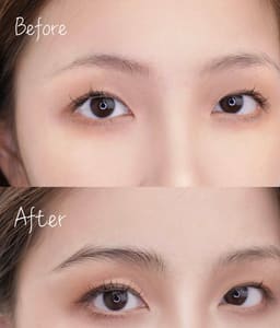 Eyebrow Tattoo result by One Beauty Nano Brows tattoo/ Y Beauty Salon in Arcadia, CA