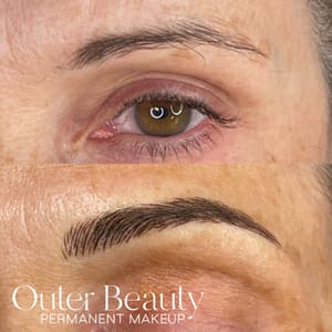 Eyebrow Tattoo result by Outer Beauty Permanent Makeup in St Louis Park, MN