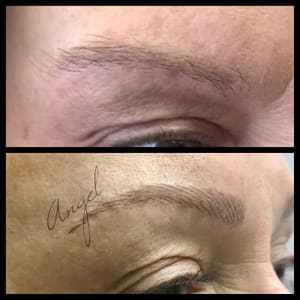 Eyebrow Tattoo result by Pearl Hair Salon - Microblading, Lash Lift, Spray Tanning, & Massage in Monett, MO