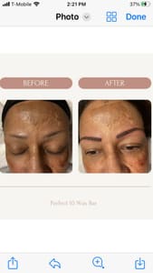 Eyebrow Tattoo result by Perfect 10 Wax Bar and Skincare in Lakewood, WA