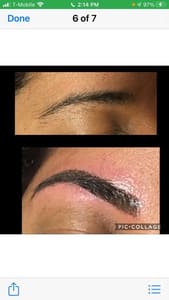 Eyebrow Tattoo result by Perfect 10 Wax Bar and Skincare in Lakewood, WA