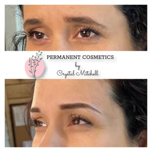 Eyebrow Tattoo result by Permanent Cosmetics by Crystal Mitchell in Dickson, TN