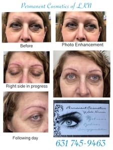 Eyebrow Tattoo result by Permanent cosmetics of Lake Norman in Denver, NC