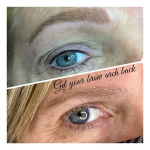 Eyebrow Tattoo result by Permanent Cosmetics of NY at Guys n Gals salon Windham Maine in Windham, ME