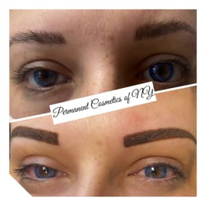 Eyebrow Tattoo result by Permanent Cosmetics of NY at Guys n Gals salon Windham Maine in Windham, ME