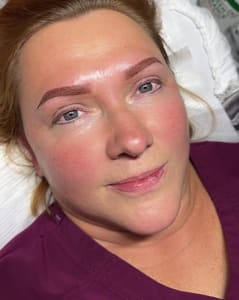 Eyebrow Tattoo result by Permanent makeup by Kim Ombré and Microblading eyebrows skin care treatments Lips eyeliner Lashes Palm Desert CA in Palm Desert, CA