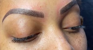 Eyebrow Tattoo result by Pink Bella Vie Facial Studio in Spring, TX