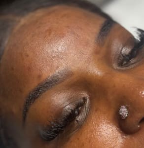 Eyebrow Tattoo result by Powder and Mist Permanent Make Up & Esthetics in Fayetteville, NC