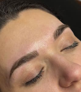 Eyebrow Tattoo result by Powder and Mist Permanent Make Up & Esthetics in Fayetteville, NC