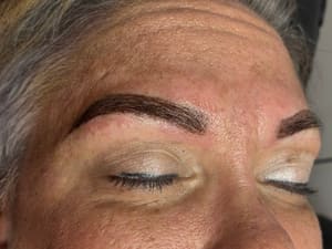 Eyebrow Tattoo result by Powder and Mist Permanent Make Up & Esthetics in Fayetteville, NC