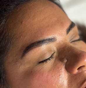 Eyebrow Tattoo result by Powder and Mist Permanent Make Up & Esthetics in Fayetteville, NC