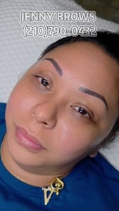 Eyebrow Tattoo result by Powder Brows by Jenny_Microblading_Permanent make up in Schertz, TX