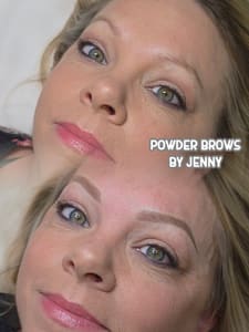 Eyebrow Tattoo result by Powder Brows by Jenny_Microblading_Permanent make up in Schertz, TX
