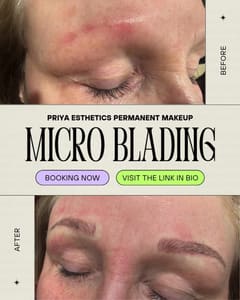 Eyebrow Tattoo result by Priya Esthetics in Herndon, VA