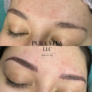 Eyebrow Tattoo result by PuraVita LLC Full Service Salon and Spa in Sumrall, MS
