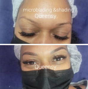 Eyebrow Tattoo result by Queensy Hair, Brown Lash Studio in Houston, TX