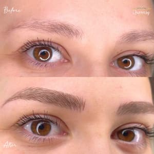 Eyebrow Tattoo result by Queensy Hair, Brown Lash Studio in Houston, TX