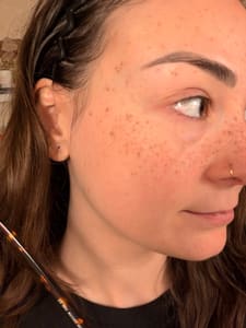 Eyebrow Tattoo result by Raquel Cosmetic Tattoo & Tooth Gems in Ferndale, MI